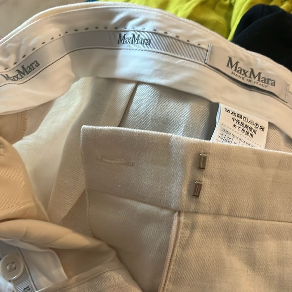 MaxMara Boemia Linen/Twill Pantsuit, Ivory, size 10 - Picture 12 of 16